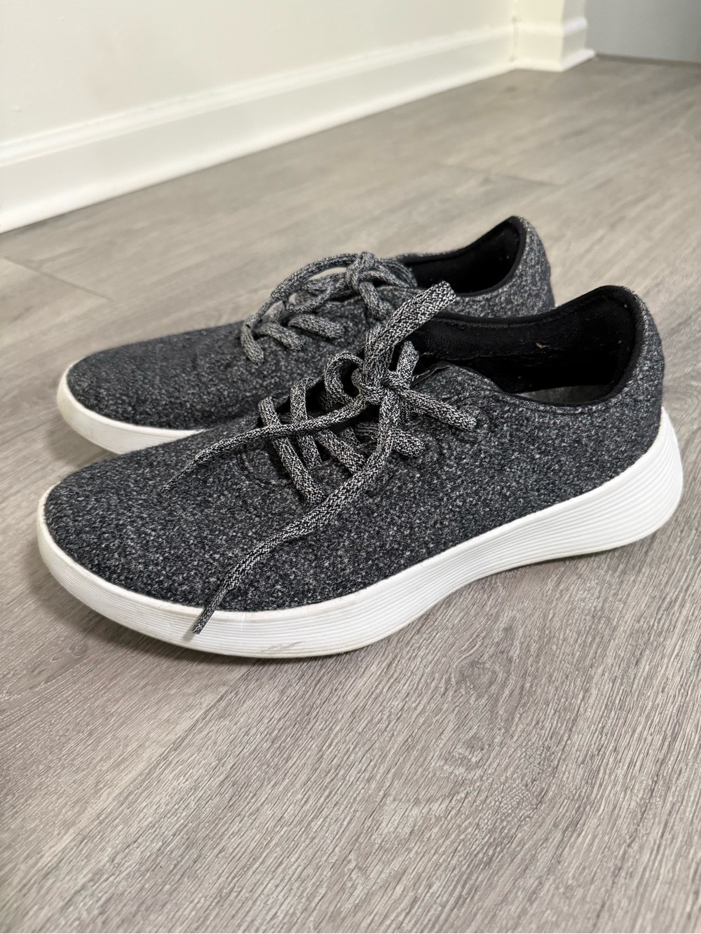 allbirds Men Grey Knit Lace-Up Sneakers
